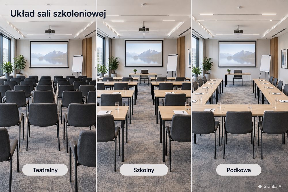 Sala szkoleniowa – układ teatralny, szkolny czy podkowa: co wybrać?